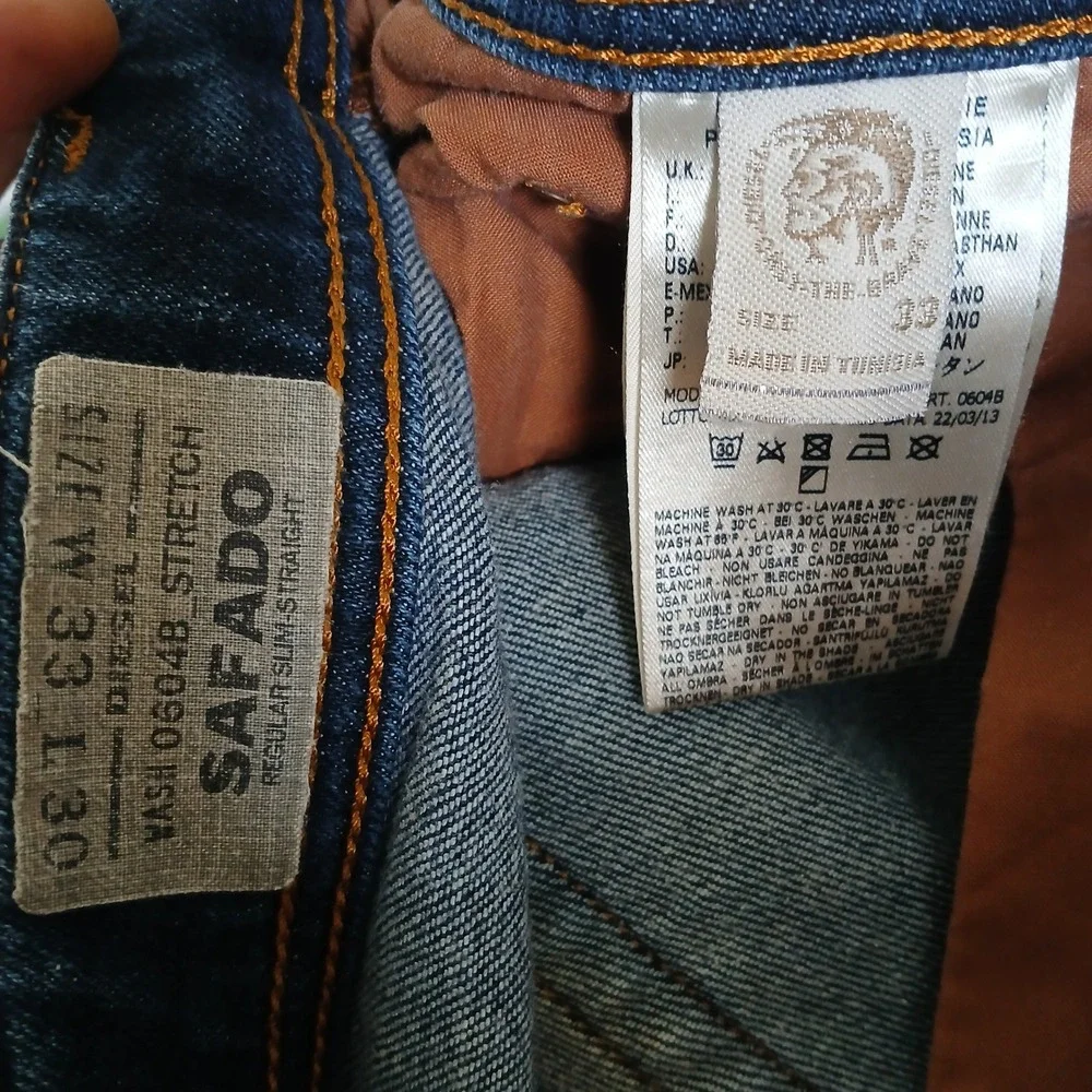 Diesel Safado Jeans Mens 33x30 Blue Regular Slim Straight Stretch Wash 0604B